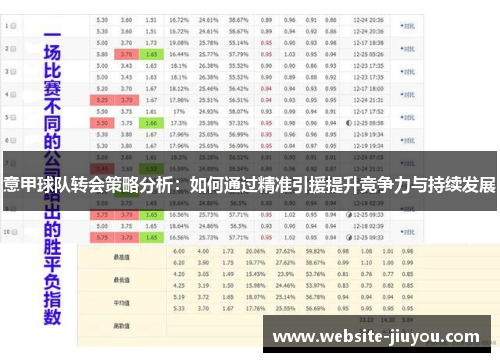 意甲球队转会策略分析：如何通过精准引援提升竞争力与持续发展